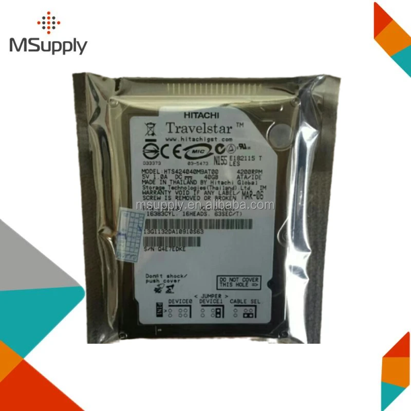 HTS424040M9AT00 40GB 4200RPM IDE Ultra ATA/100 (ATA-6) 2MB Cache 44-Pin 2.5-inch Hard Drive