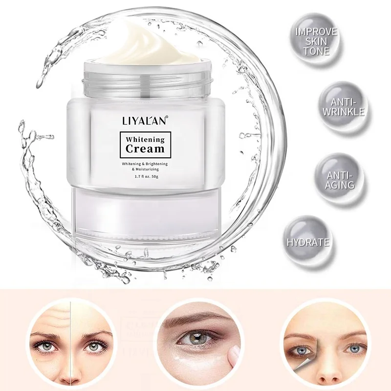 LIYALAN Best Full Face Freckle Lightening Bleaching Organic Black Skin Whitening Lotion Cream With Arbutin & Glutathione
