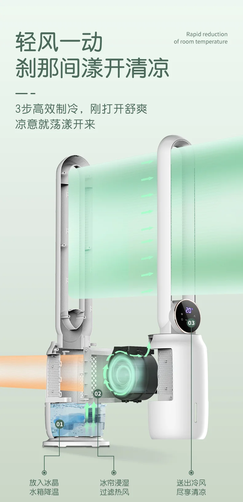 Factory Offer Cheap Portable Indoor Air Cooler Evaporation Tower Fan