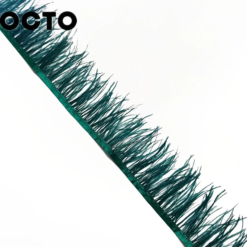Wholesale Price Ribbon Sewing Feathers Strung Fringe Trimming Lace 8-10CM Fabric Ostrich Feather Trim