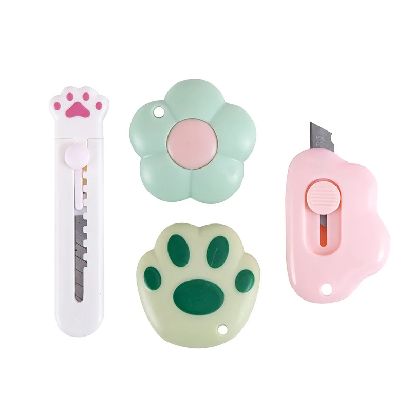 JPS OEM Custom Cute Cartoon Flower Cat Paw Bear Paw Open Express Package and Cut It Into Small Mini Student Cute Utility Knife