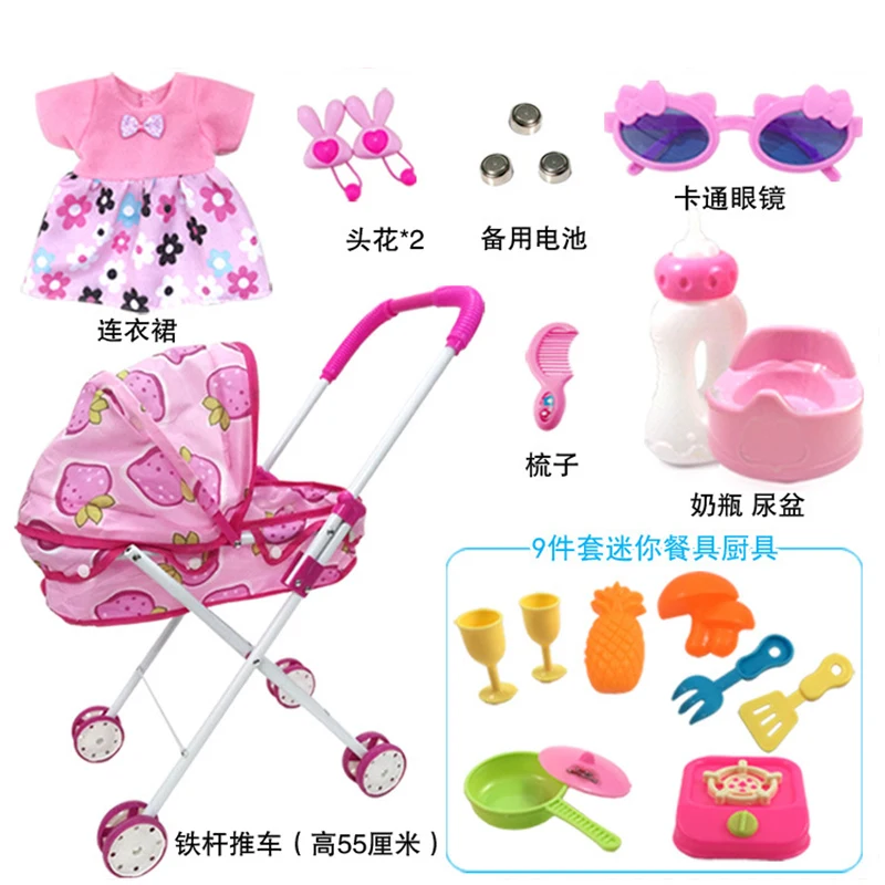 
Stroller Nursery Baby Carrier, and Travel Bag (Doll Included) reborn dolls for kids girl baby doll play sets 
