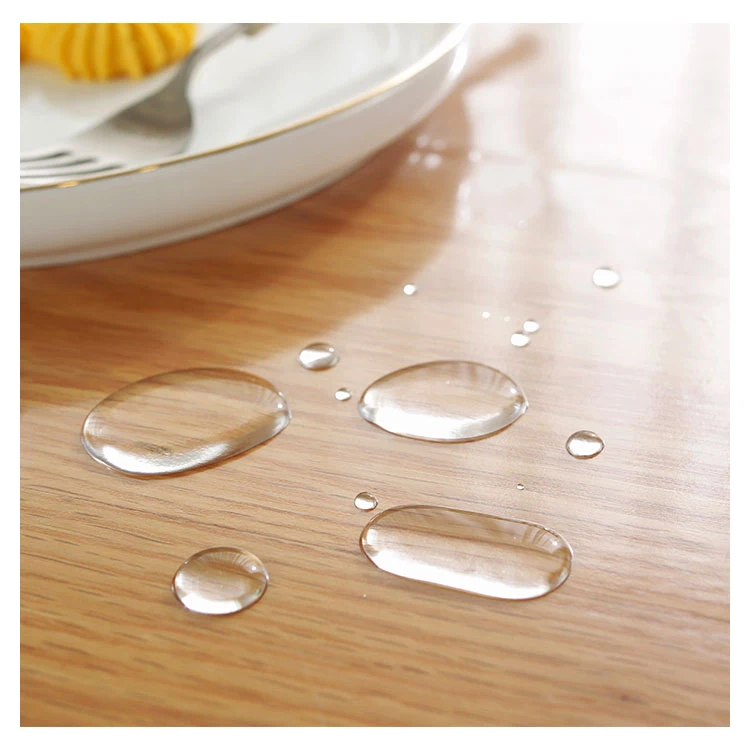 Customized Pvc Waterproof Oil Soft Film Clear Coffee Table Cover Desk Protector Pvc Tablecloth