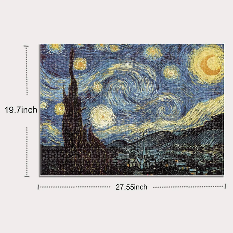 1000 Piece Jigsaw Puzzle - The Starry Night Vincent Willem Van Gogh Jigsaw Puzzles for Adult