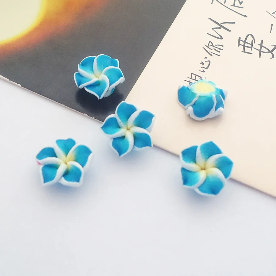 10MM Small Pulmeria Polymer Clay Flower Without Hole For Jewelry Making Necklace Earring DIY Decoration Nail Art Phone Case