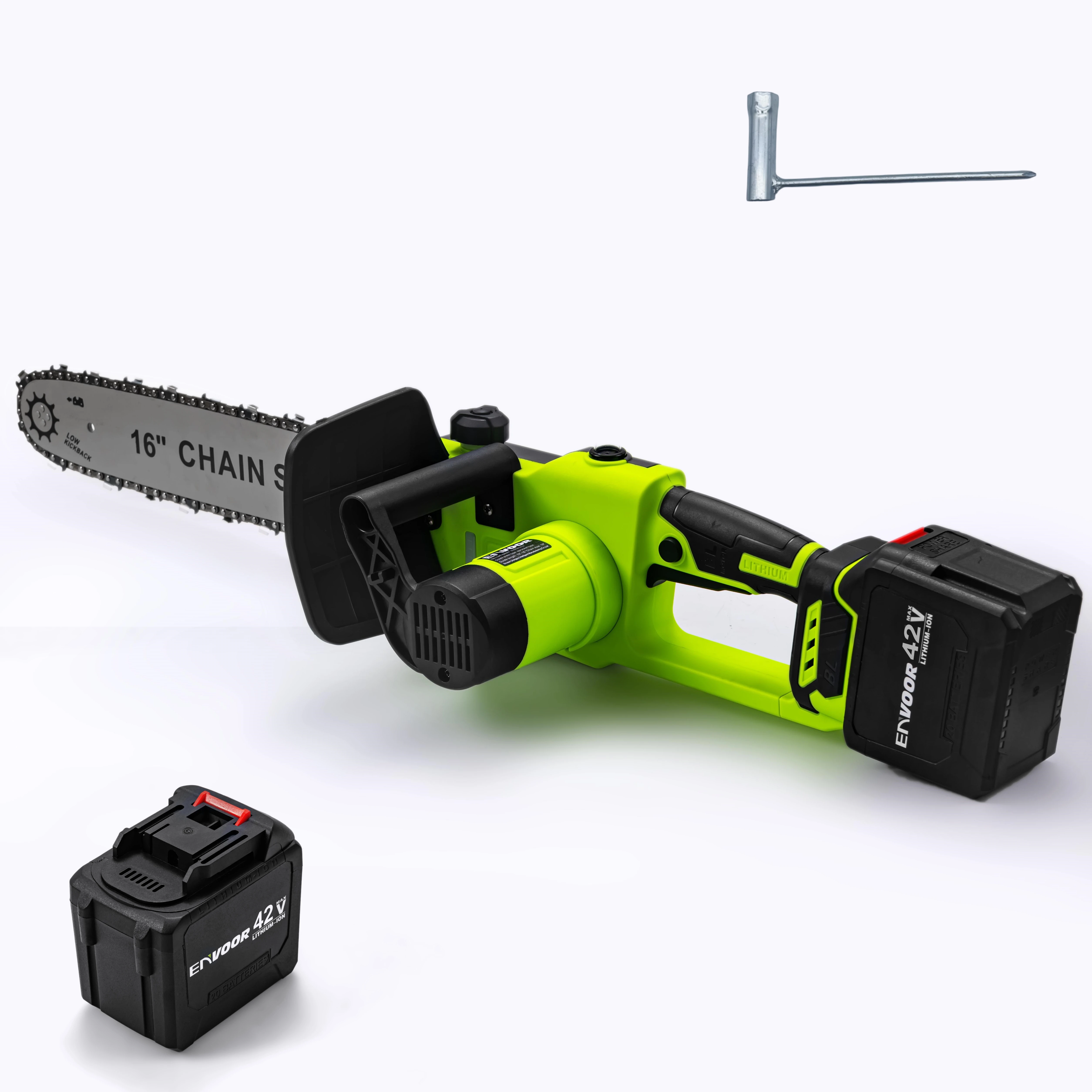 Cordless Chainsaws 42V Lithium Battery Powered Hand Chain Saw Professional 16 Inch Trees Wood Small Electric Cordless Chain Saws