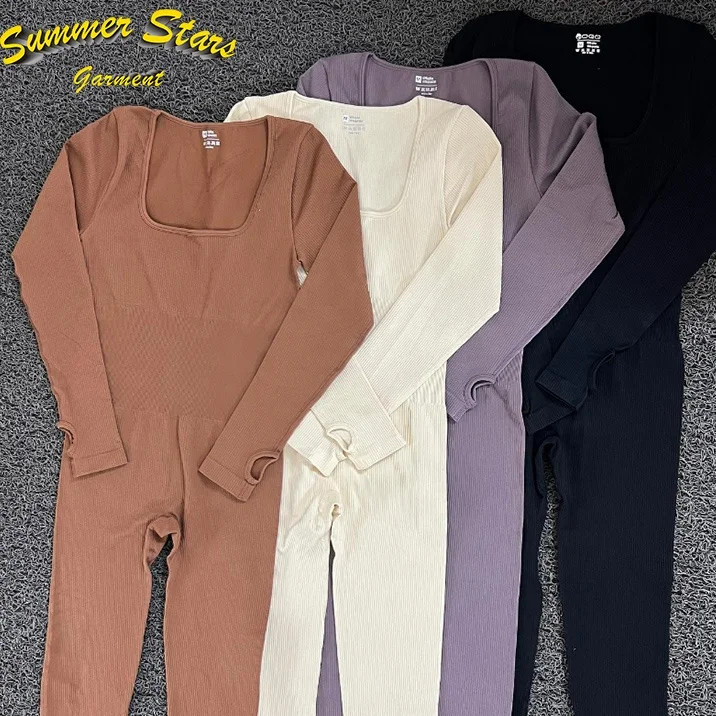 2024 spandex sport print square neck lace up bodysuits for women long sleeve custom logo bodysuit high quality