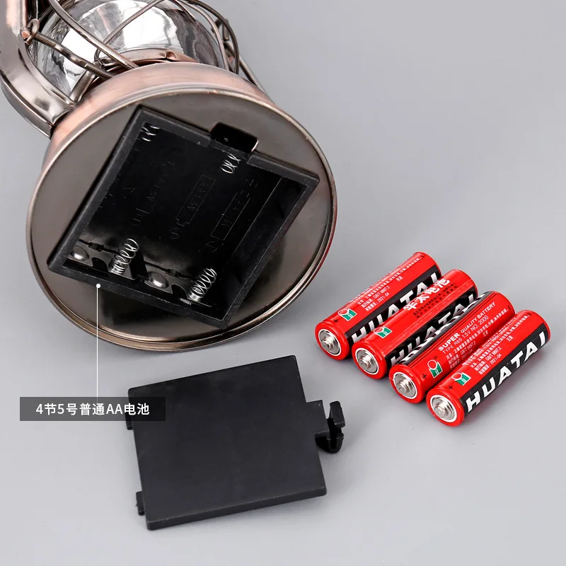 retro AA battery outdoor picnic tent kerosene lamp portable rechargeable compact bright lantern warm white led lamp camping