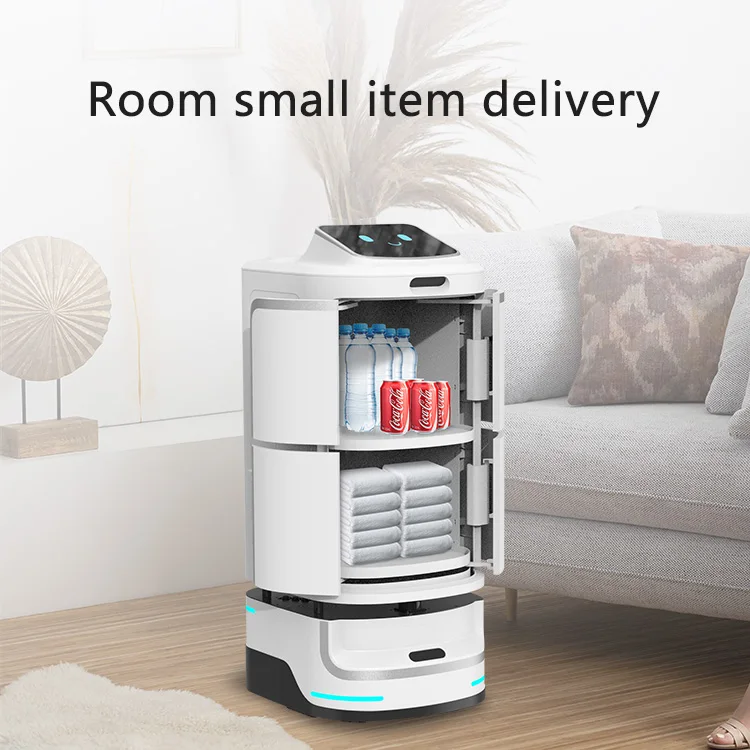 Hotel food delivery robot call phone Express towel toothbrush service robot