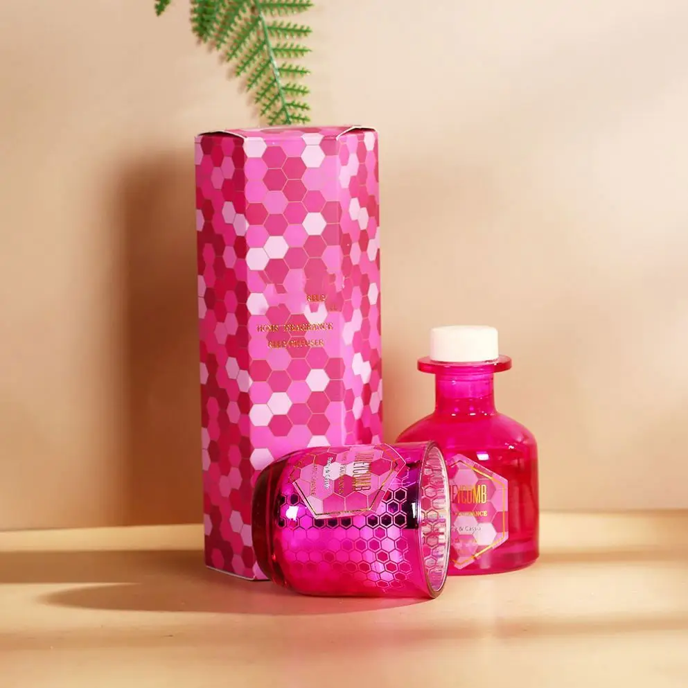 Luxury best home decoration pink glass cup scented candles on sale