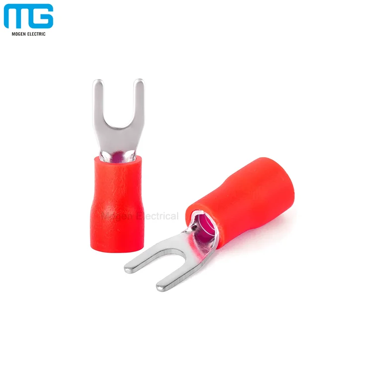Insulated fork spade wire connectors U type electrical copper brass crimp terminal lug
