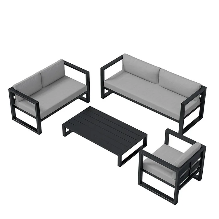 Patio Furniture Sofa Set Garden Lounge Sofa Outdoor Furniture Set Durable Modern Terrace Sets High Quality Aluminum Metal Sofa