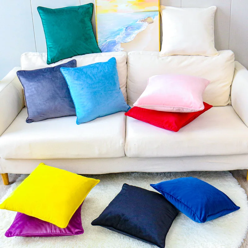 Senior pure color of Beige  color flannelette pillow plush sofa bed pregnant designer fill home decor pillows cover