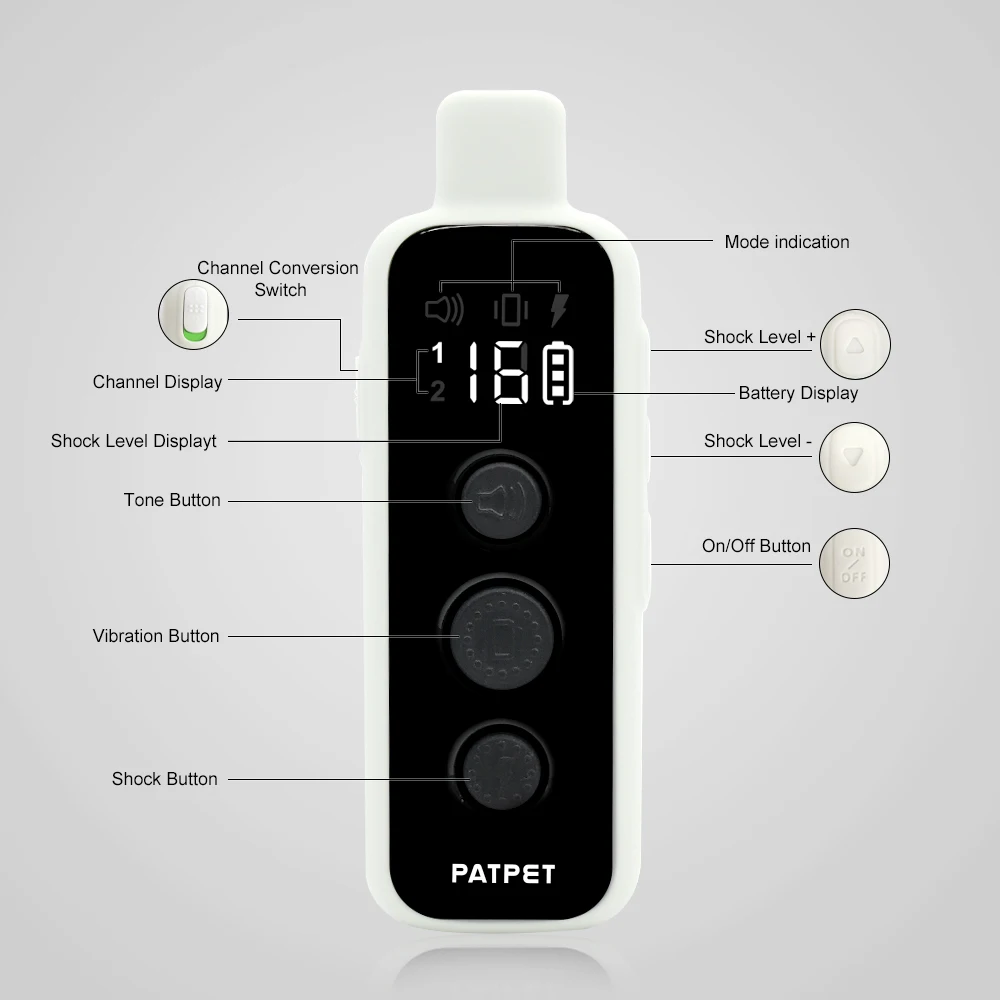 Best Patpet Dog Anti Bark Control Device Remote Quality Control Training Shock Collar For Dogs With Remote