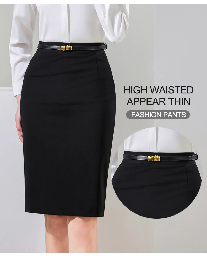 High Quality Casual Fashion Style Ladies Work Dresses Black Slim Fit Women Office Bed Half Formal Skirts Designs
