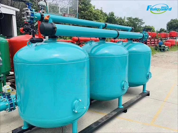 30-50CBM per hour 2 tanks max pressure 1Mpa automatic sand filter system for agricultural irrigation