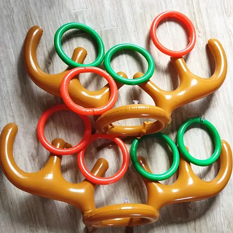 Customized PVC Inflatable Antler Toss Ring OEM ODM Christmas Antler Play Hat Throwing Game