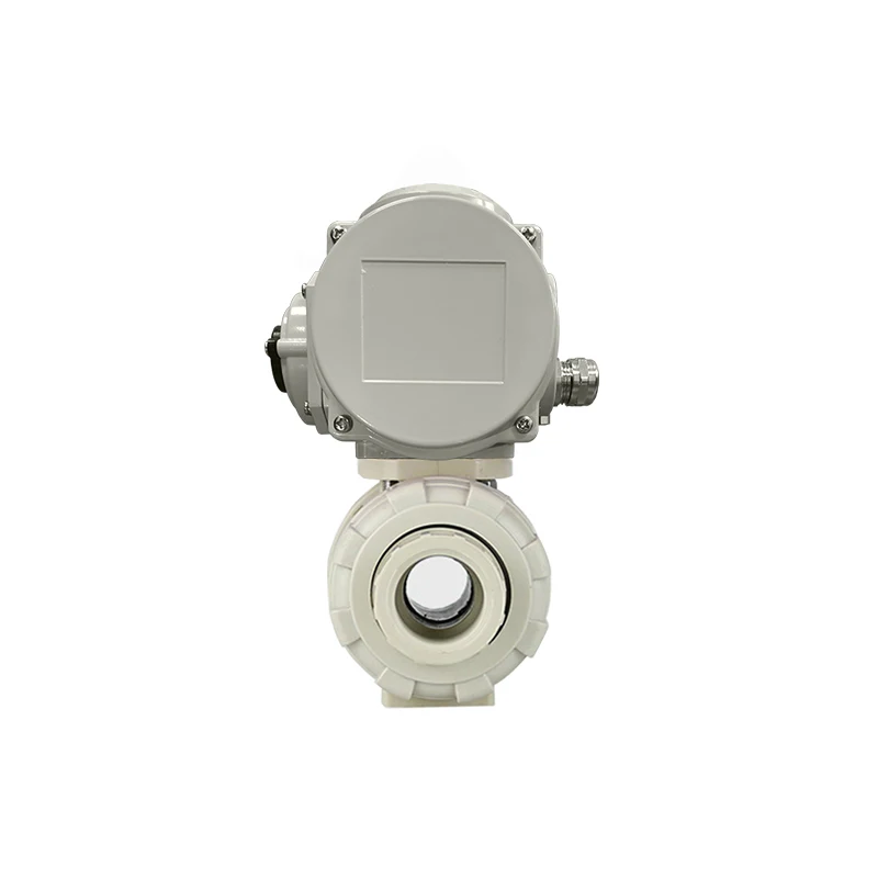 2 inch 0-10vdc Regulating 220V AC Double Union PPH Socket type electric motorized Ball Valve