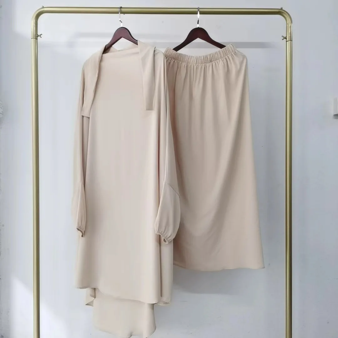 Manufacturer Well Made wholesale 2 pieces nida prayer dress arabic jilbabs for women