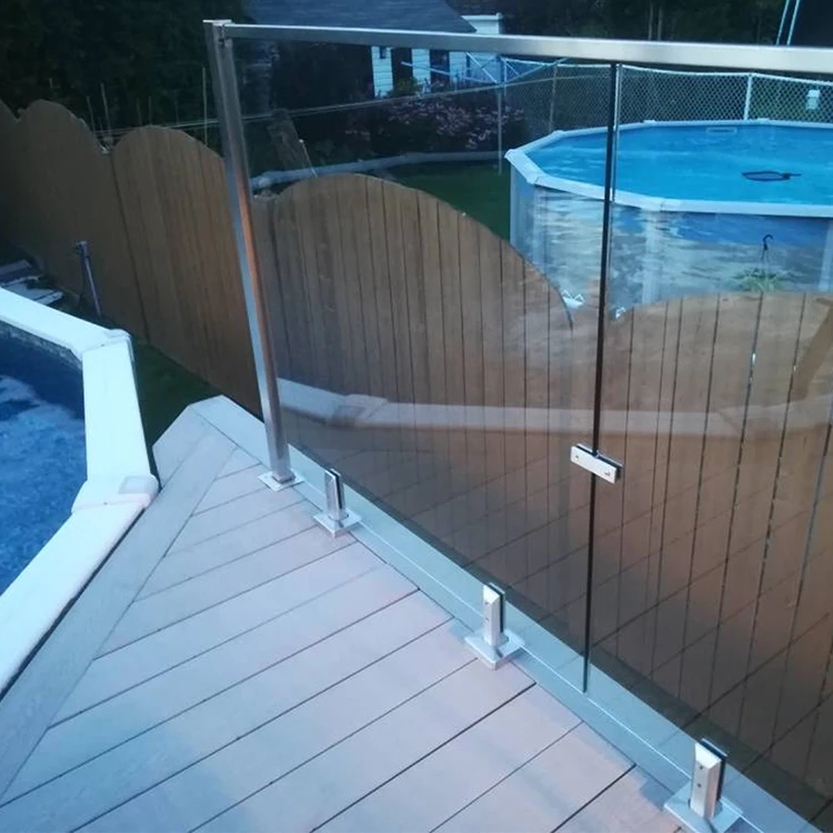 Villa frameless glass spigot swimming pool fence clamp stair Handrail balcony balustrade stainless steel spigot glass railing