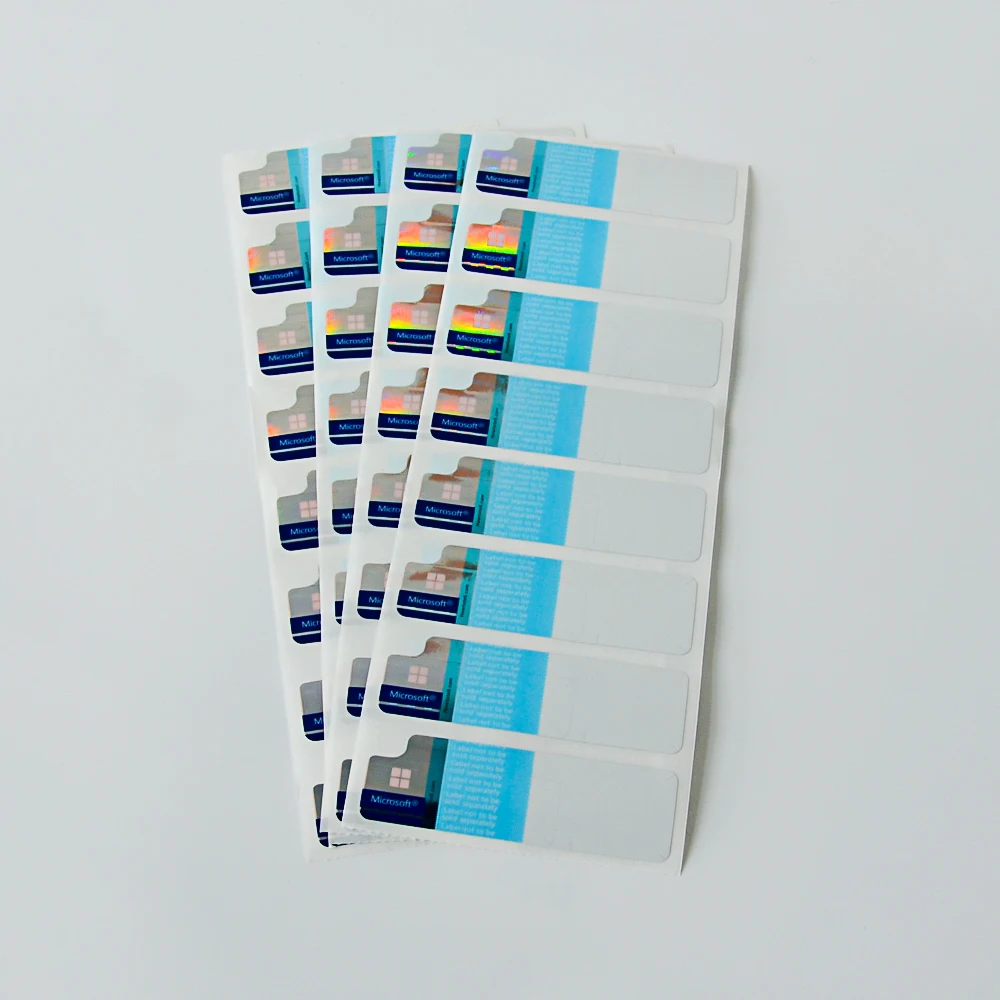 Пустая наклейка Win 10 pro coa, настраиваемая пустая наклейка, красная, синяя, Win 10, профессиональная пустая наклейка