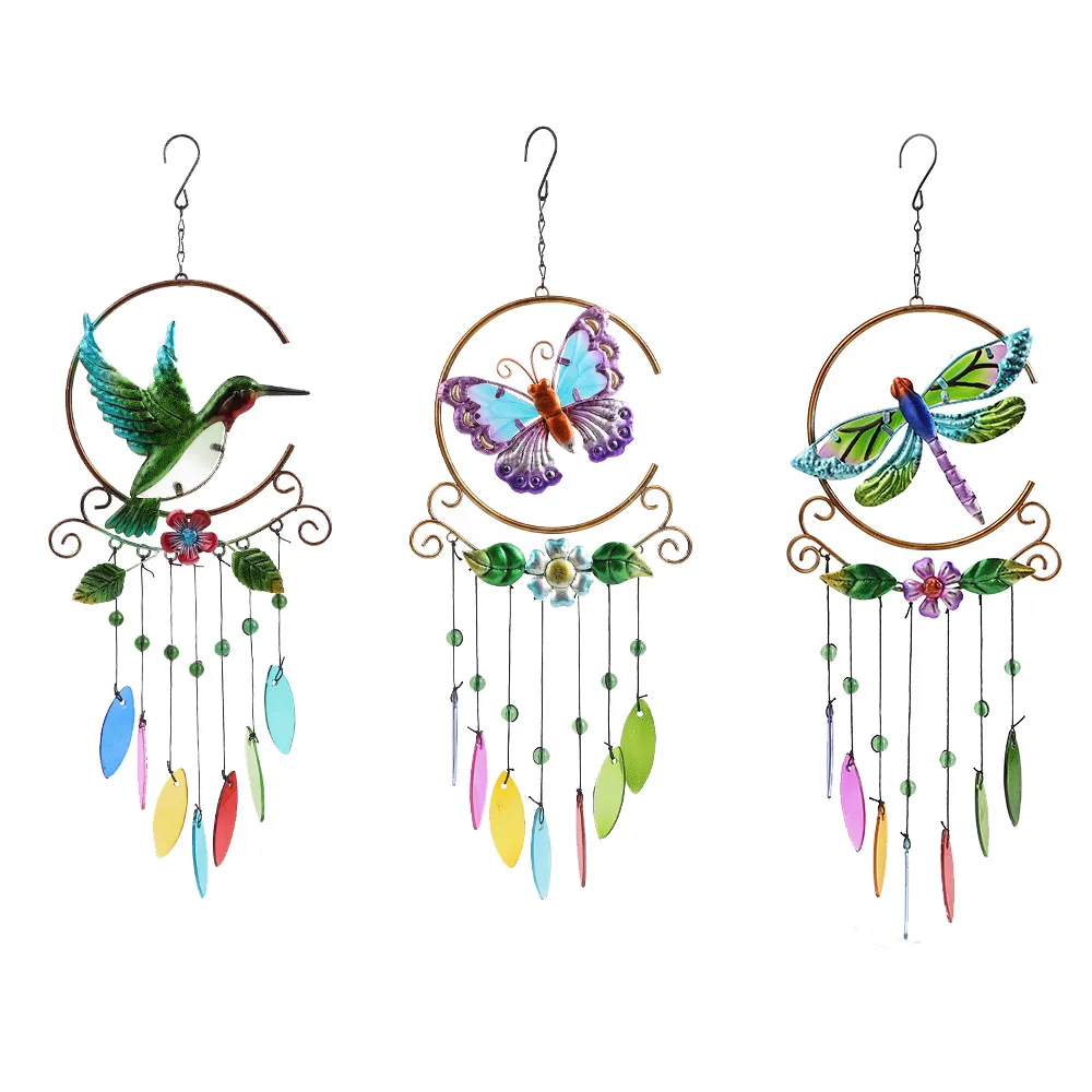 Fashion Hummingbird Creative Iron Crafts Wind Chimes Hanging Decorations Wind Bell New Hummingbird Metal Wind Chimes