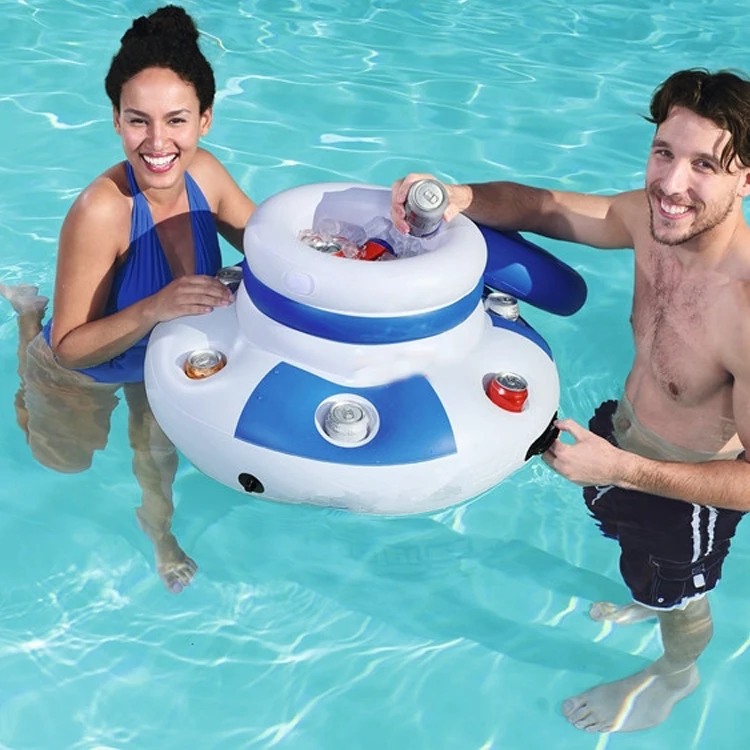 Охладителя Пляжа 6 шт в комплекте надувная плавающая пивная кулер с плавающей ведерко со льдом для питевых чашек держатель летних