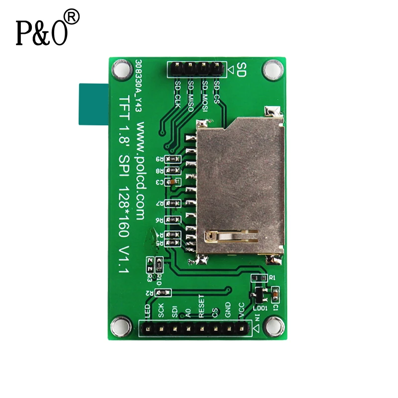 Polcd 1.77 inch 128*rgb*160 RGB 24bit Normally Black ST7735S lcd module tft with pcb board