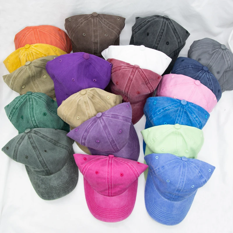 Hot sale unisex 6 panel wash cotton vintage dad hat custom embroidery baseball hat and cap