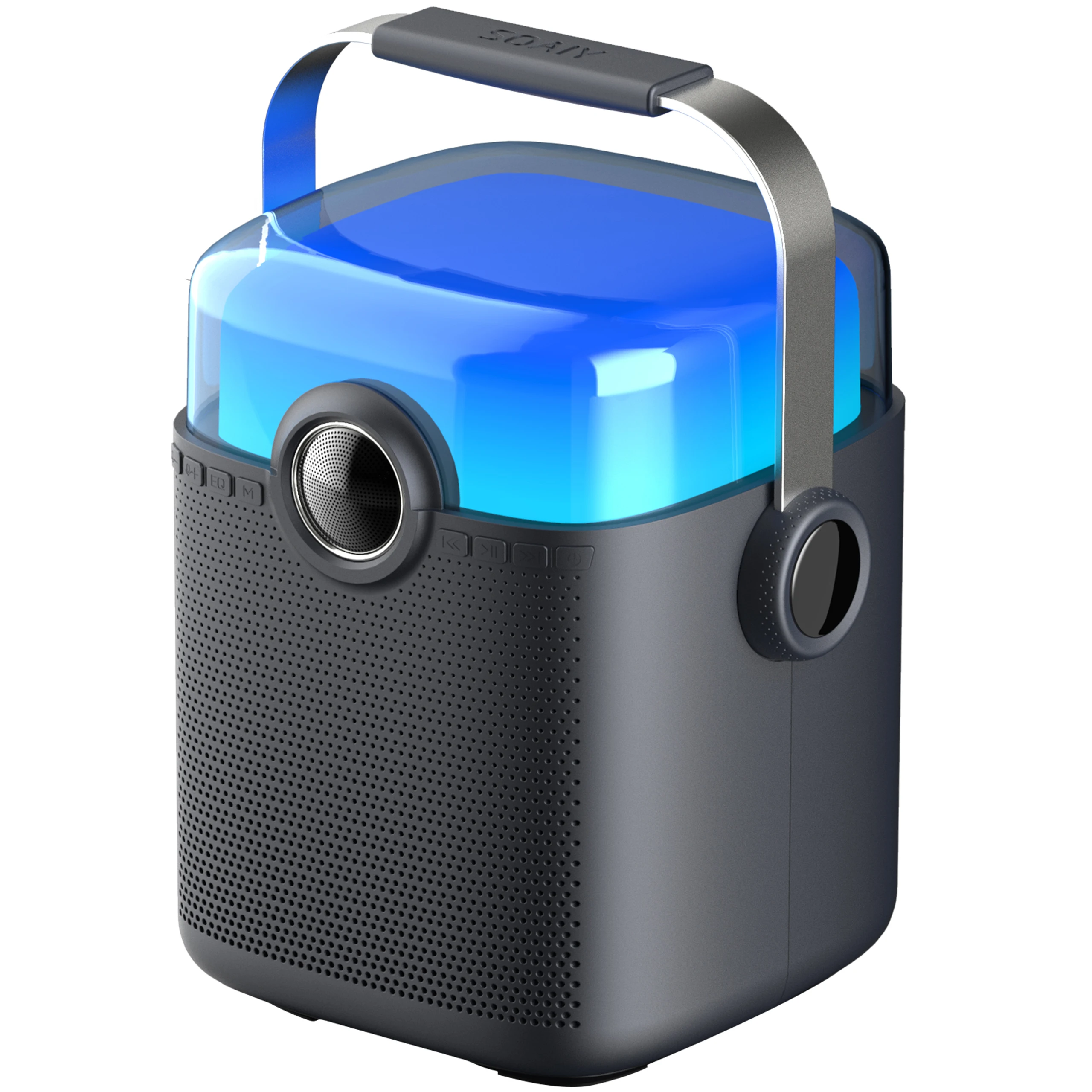 Soaiy Sh08 Mini Portable Speaker With Wireless Microphone Surround Sound Support Bt Usb Tf Card Subwoofer Speaker