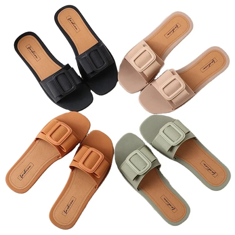 Женские босоножки на мягкой подошве, Нескользящие шлепанцы в корейском богемном стиле, на плоской подошве, с рюшами, лето 2021