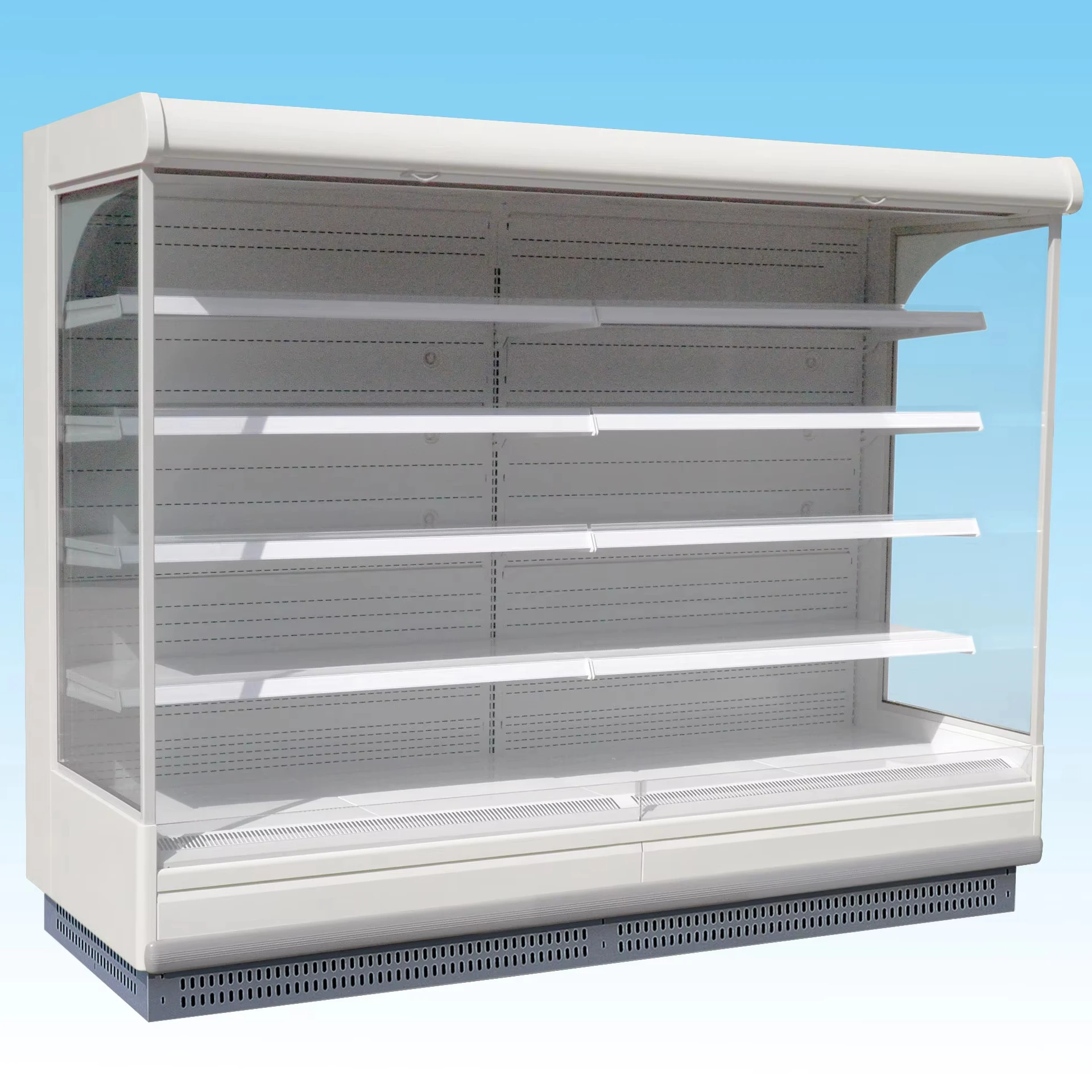 Commercial semi-vertical multideck open chiller supermarket cabinet multideck open display chiller