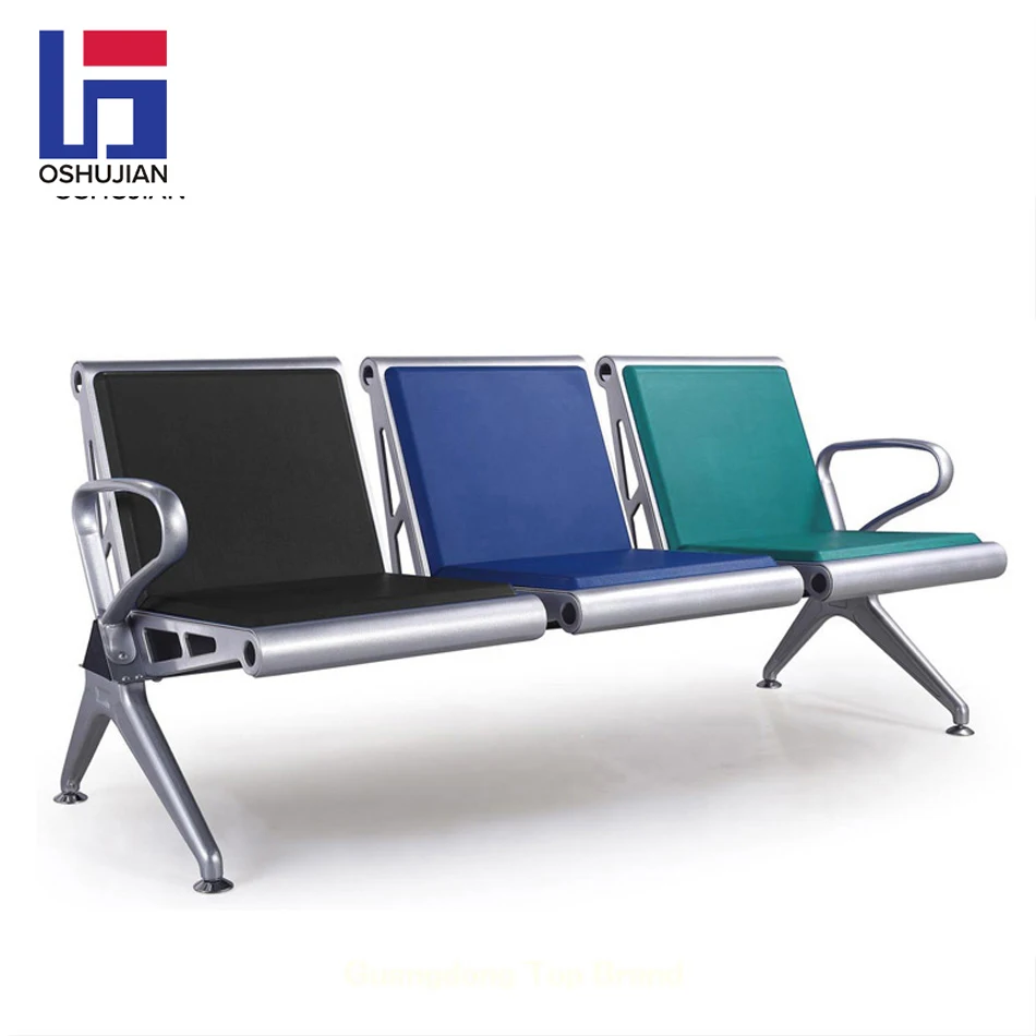 PU leather cushion airport seat hospital clinic beam waiting bench chair