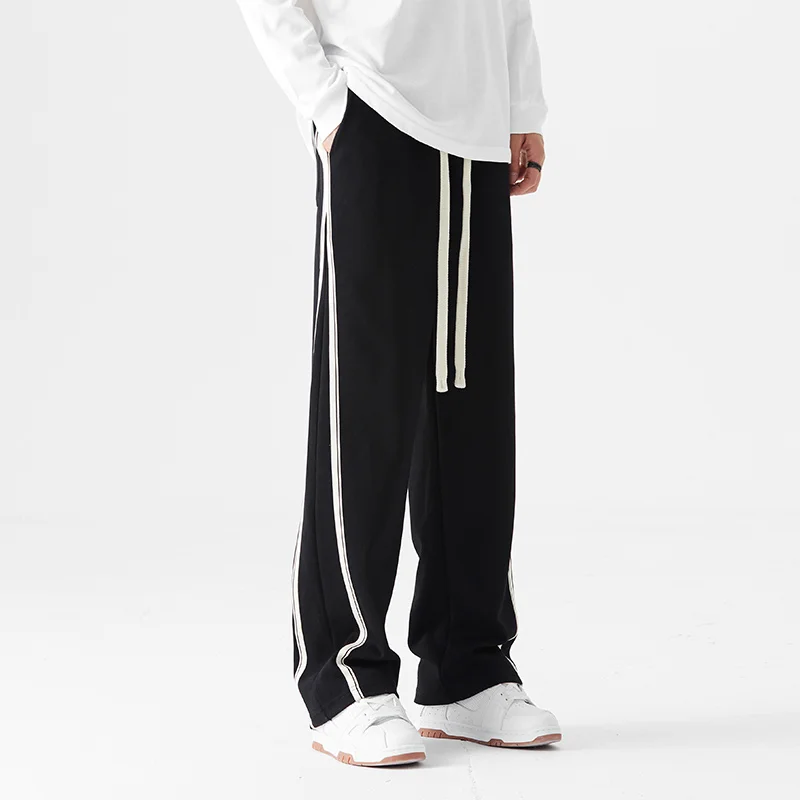 OEM custom side striped zippers fitness sport sweat running jogger track pants for man