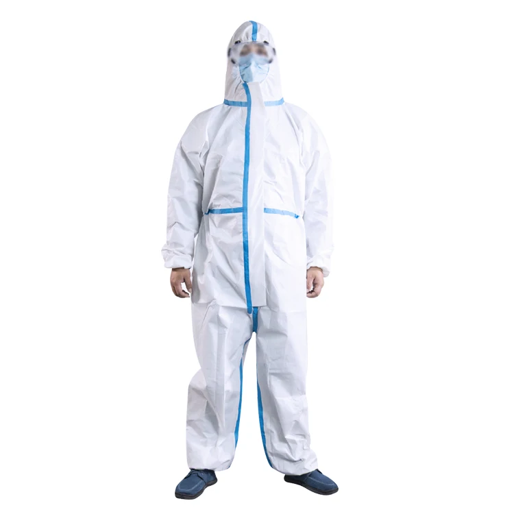 White Disposable Hooded Microporous Coveralls Wholesale Disposable Overall Suits