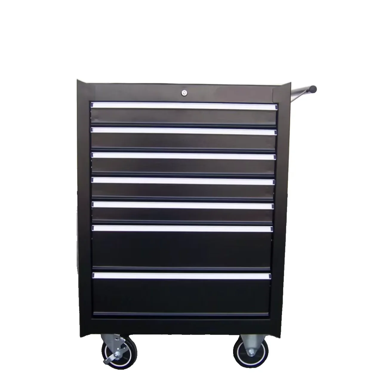 Durable mobile 7-drawer lockable toolbox for tool storage, suitable for home or office use