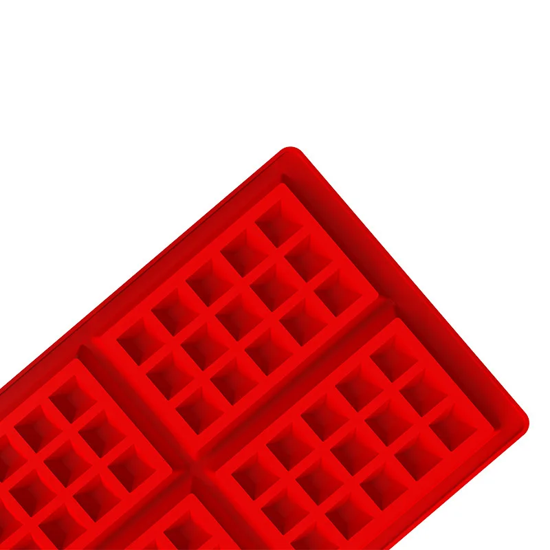 Hot sale waffle mould rectangle silicone bakery molds for waffle easy to release 4pcs mini waffle cookie mold