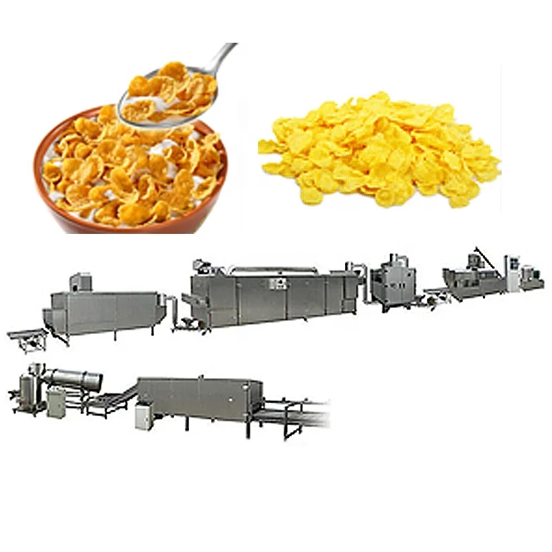 Hot Sale Industrial breakfast cereal corn flakes flaking making machine full automatic breakfast cereal making machine