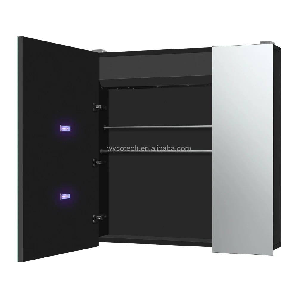 Towel Dry and Disinfection Function Wall Mounted Smart Mirror Cabinet w/h Light Defogging Bathroom Mirror Storage Box Cabinet