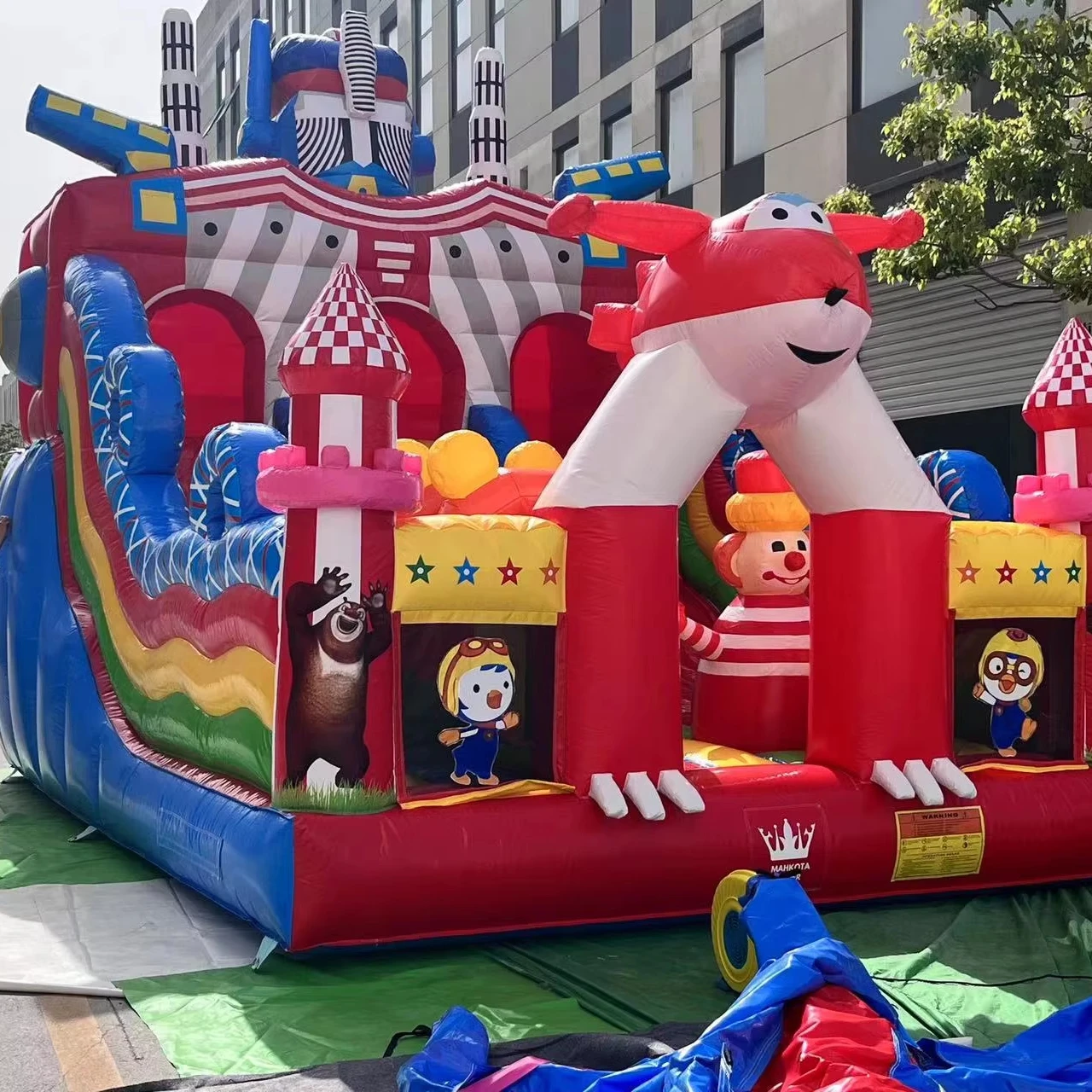 Trampoline Castle With Slide Super Wings Family Bouncing Tent Kids Party Bouncing Inflatable Castle