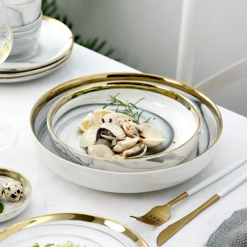 Hotel Dinnerware Sets Ceramic Luxurious, Dinner Set Tableware Porcelain For Restaurant, Dishware In Dinnerware Sets@