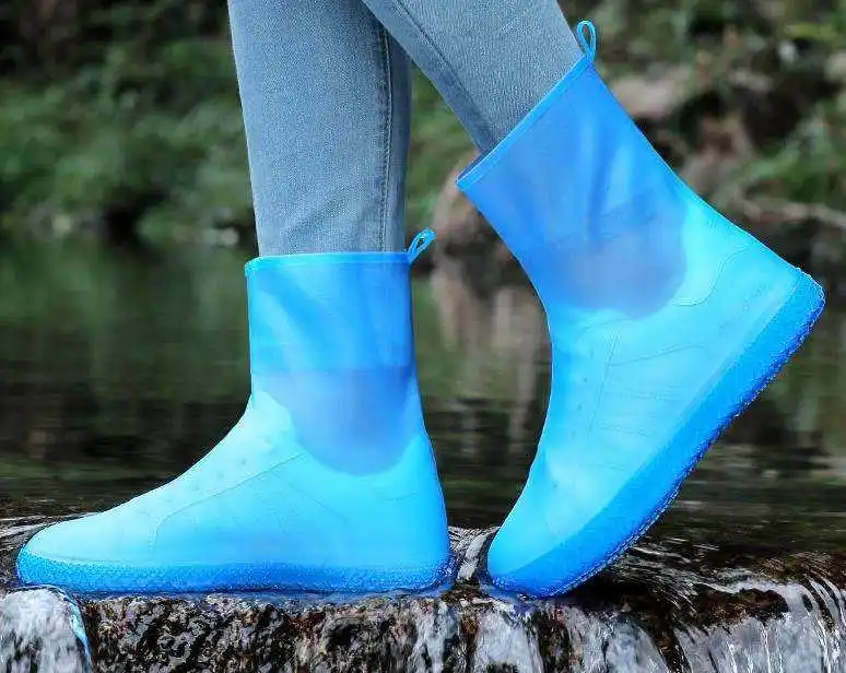 2024 Protective stnm Rain Shoes Boots Reusable Latex Waterproof Rain Non-Slip Silicone Over  Boot Covers Unisex