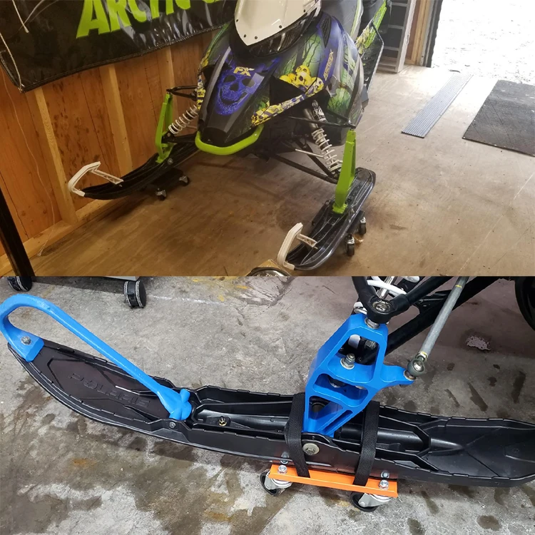 1500lbs Capacity Anti Slip Straps Firmly Attaching on Skis Snowmobile Dolly Set Roller Skate