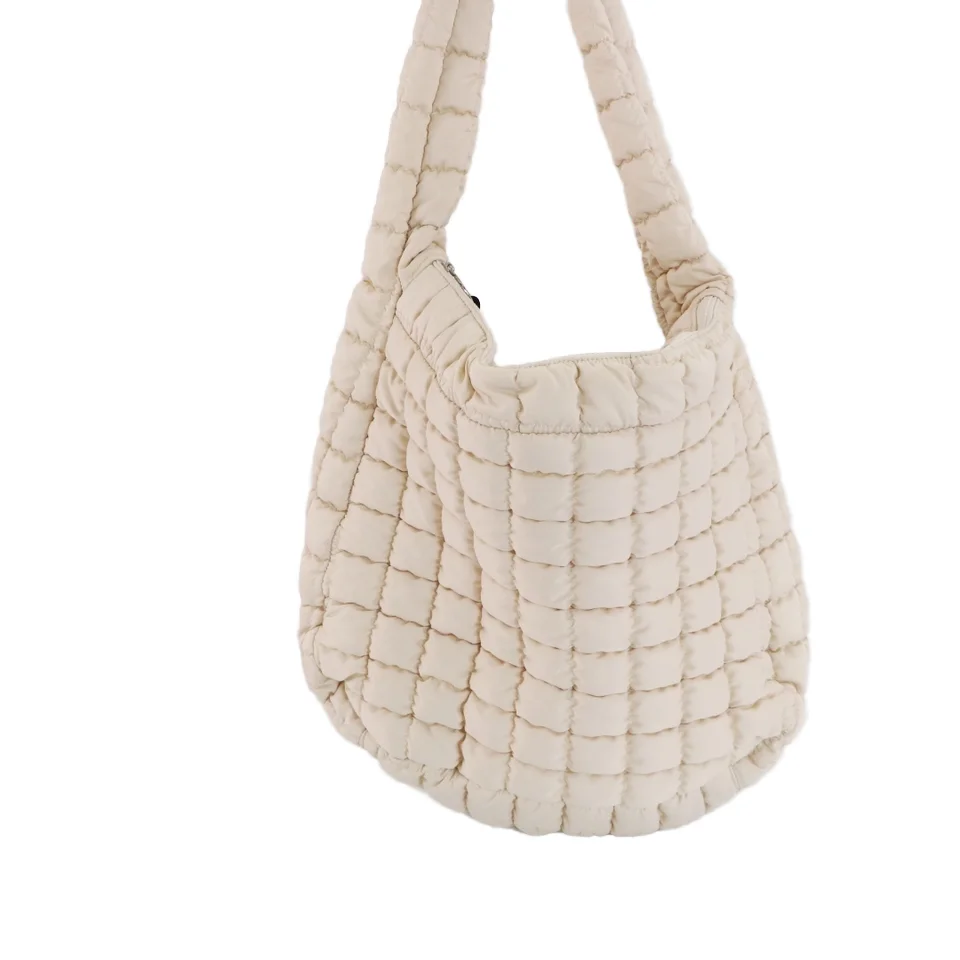 New Large Fashionable Soft Puffer Clouds Tote Bag for Women Lightweight with Zipper Closure Custom Logo Cute Bubble Shoulder Bag