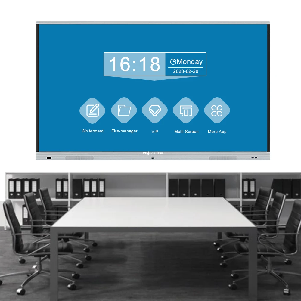 
Really Manufacturer 2020 New 55inch Dual System Digital Writing Board Interactive Whiteboard Optical Touch LCD 3840 X 2160 20 