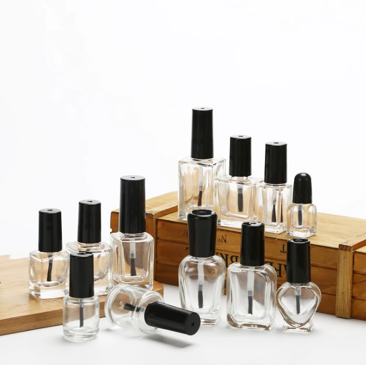 2ml3ml5ml10ml15ml Round Square Nail Polish Glass Bottle With Brush Small Empty Bottle