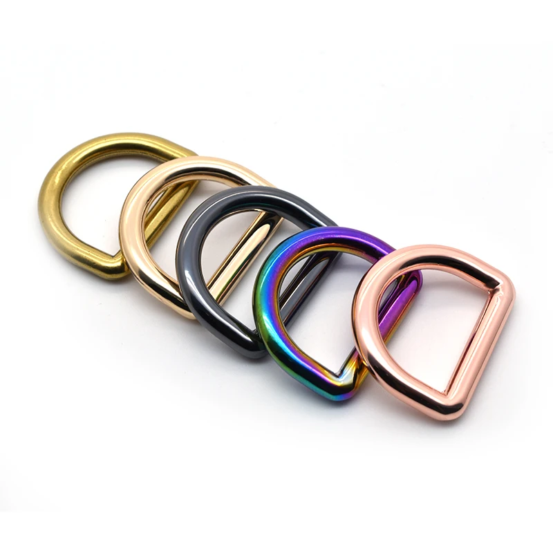 Wholesale Leather Handbag Metal Adjustment Welded Round Metal 1 Inch D Ring Buckle For Handbags Hardware