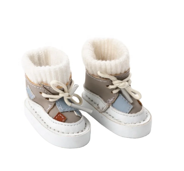 Fashion 5CM Mini Doll Shoes Knitted Brim Doll Boots for 20CM exo Korea Plush Dolls accessories