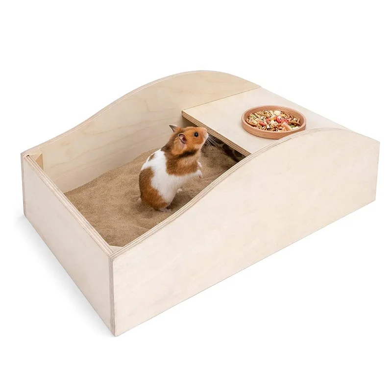 New design wooden hamster stand wooden rat bath clean box