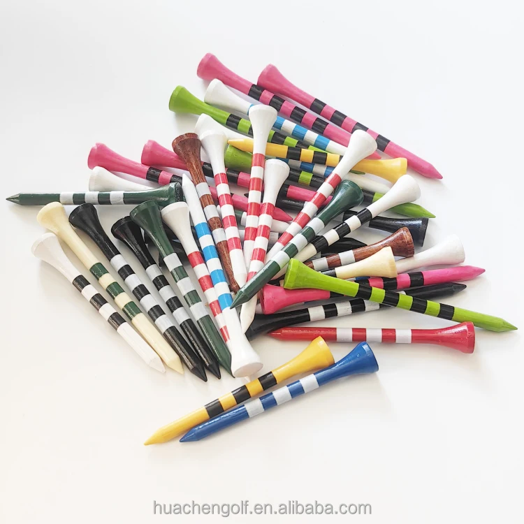 Factory price Custom colors tees 70mm Wooden Bamboo Golf Tee with Logo Printing